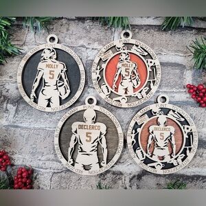 Personalized Football Player Christmas Ornament